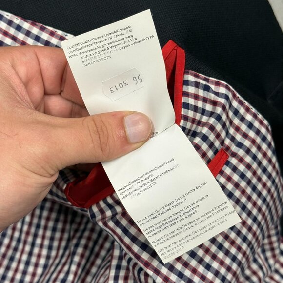 Hugo Boss Black Blazer Wool Sport Coat Textured Maselli4 100% Silk Lining 46R - Picture 10 of 10